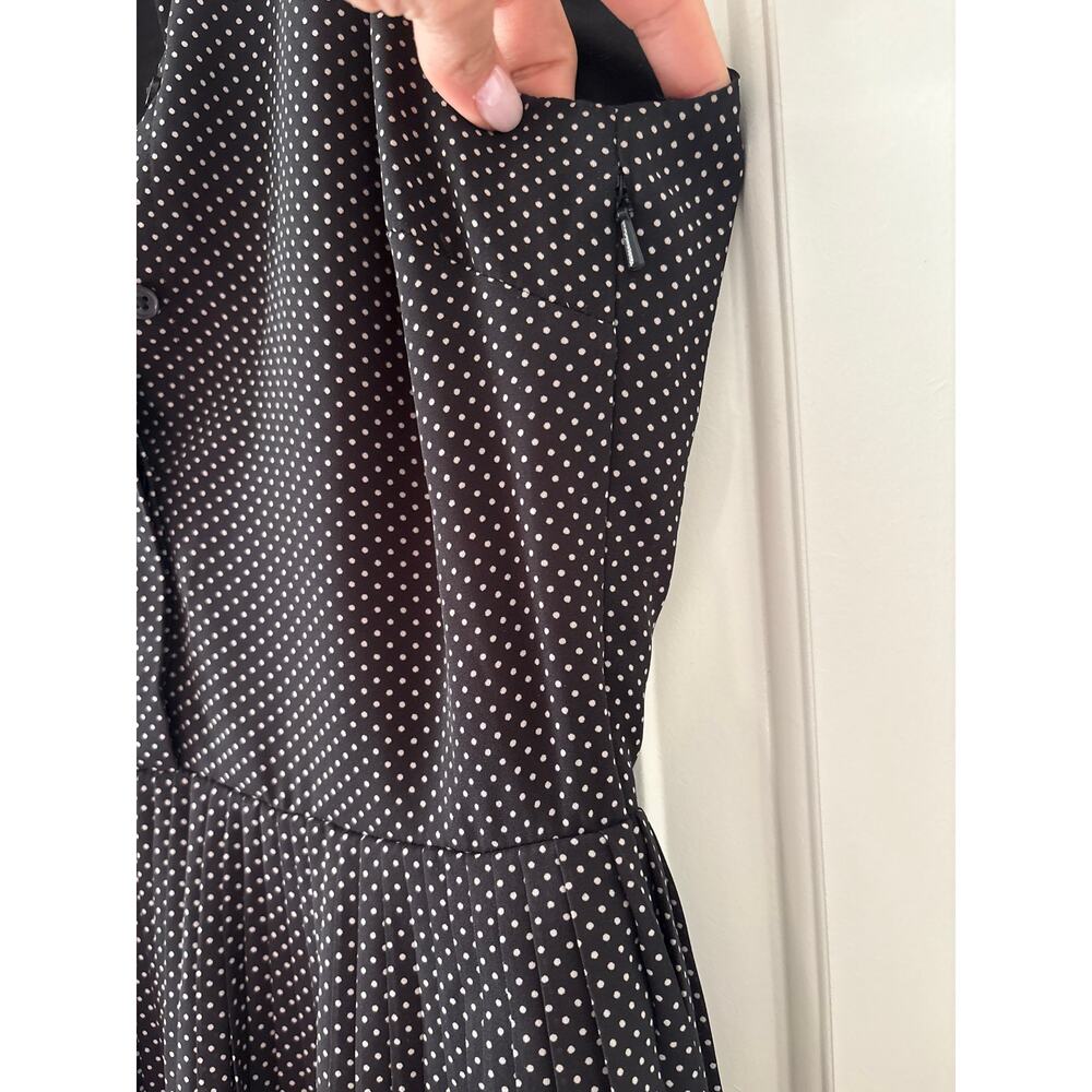Jack Wills Black White Polka Dot Sleeveless Pleated Shirt Dress Women’s US 2 - Picture 5 of 13
